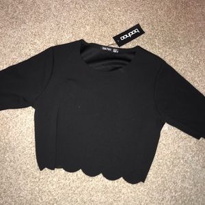 Flattering black crop top